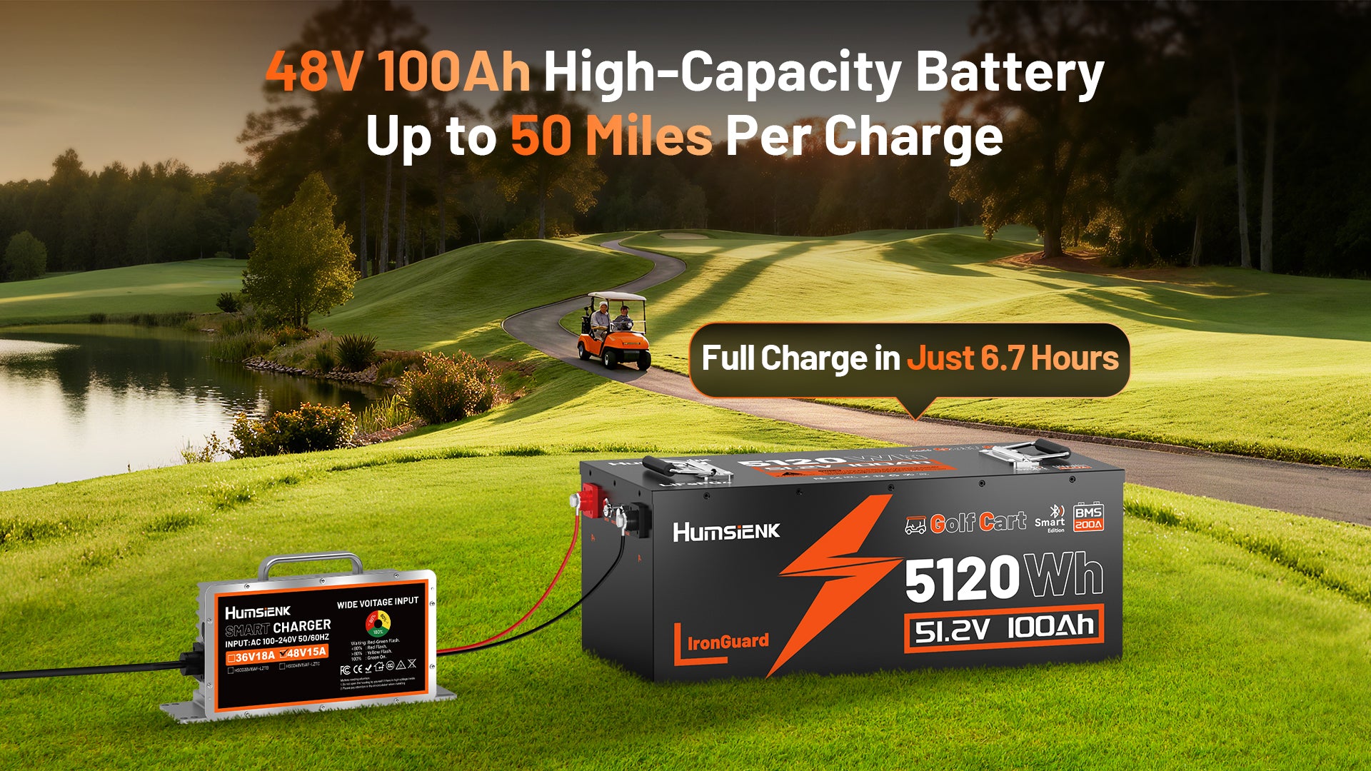 Humsienk_48V_100Ah_Golf_Cart_LiFePO4_Battery_200A_BMS_Fast_Charging