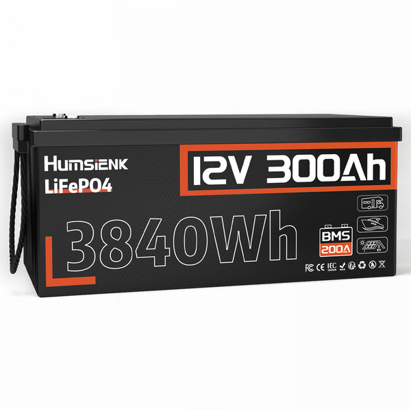Humsienk 12V 300Ah 200A BMS LiFePO4 Battery