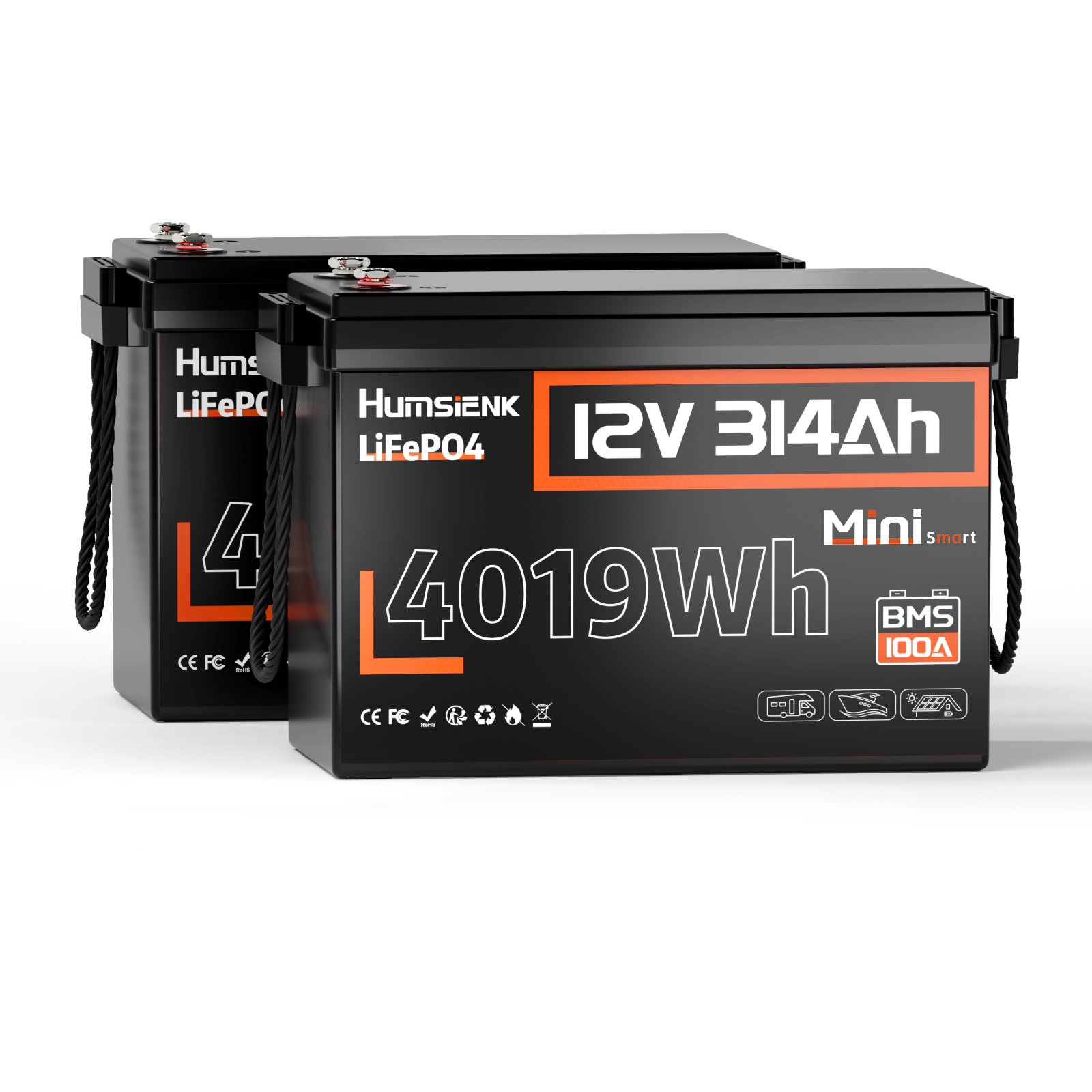 [⚡Black Friday Offer] 12V 314Ah Mini Bluetooth LiFePO4 Battery with 100A BMS