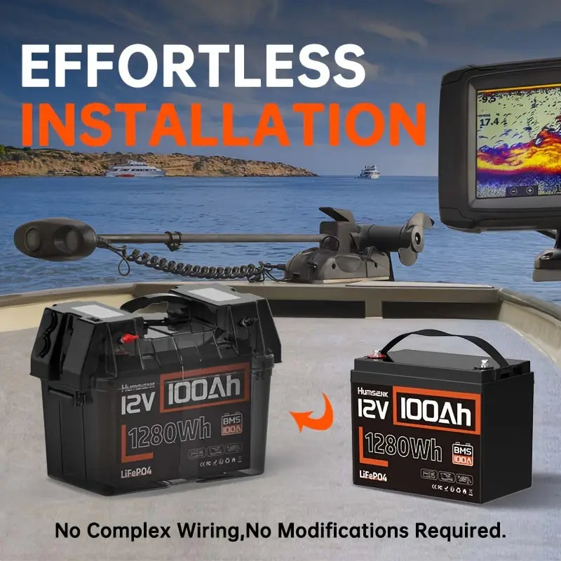 [⚡Black Friday Offer] 12V 100Ah Group 24 LiFePO4 Battery with 100A BMS