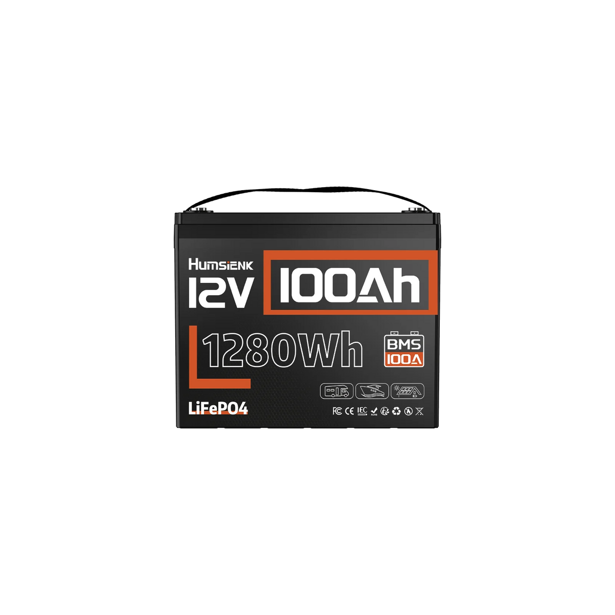 Humsienk 12V 100Ah Group 24 LiFePO4 Battery