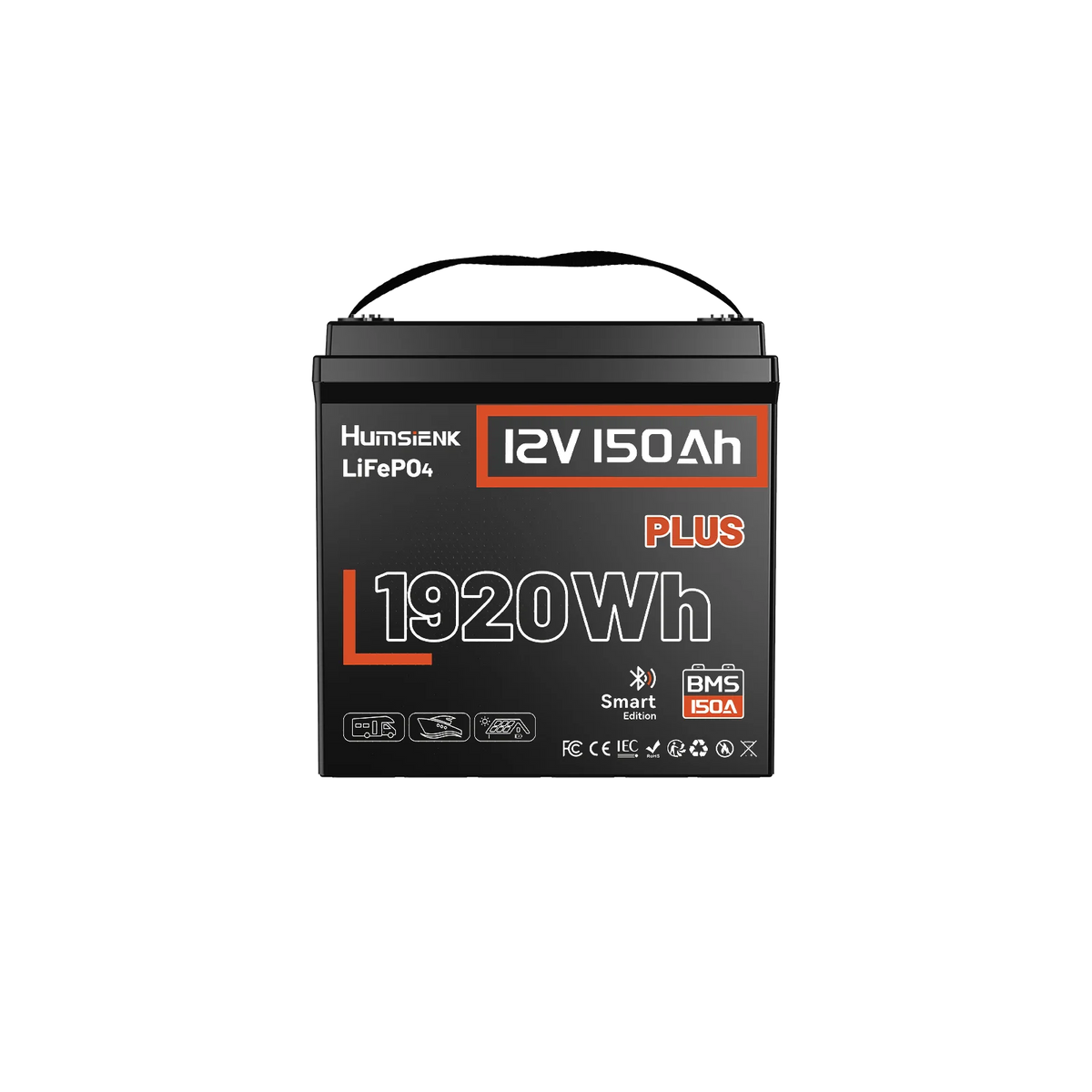Humsienk 12V 150Ah Plus Bluetooth LiFePO4 Battery
