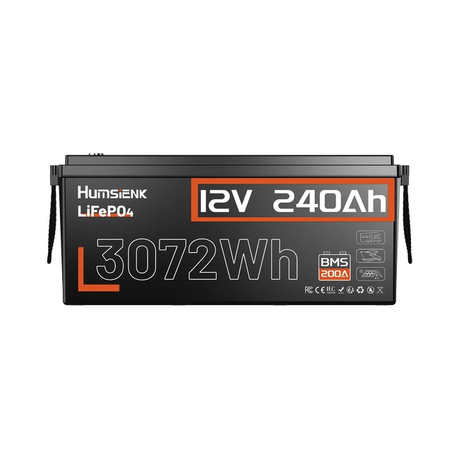 Humsienk 12V 240Ah LiFePO4 Batttery with 200A BMS