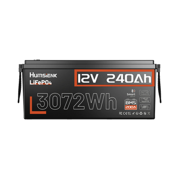 Humsienk 12V 240Ah Bluetooth LiFePO4 Batttery with 200A BMS