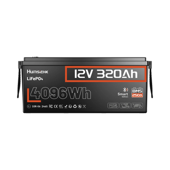Humsienk 12V 320Ah Bluetooth LiFePO4 Battery with 250A BMS