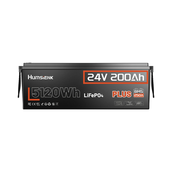 Humsienk 24V 200Ah Plus LiFePO4 Battery with 250A BMS