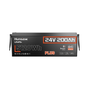 Humsienk 24V 200Ah Plus LiFePO4 Battery with 250A BMS
