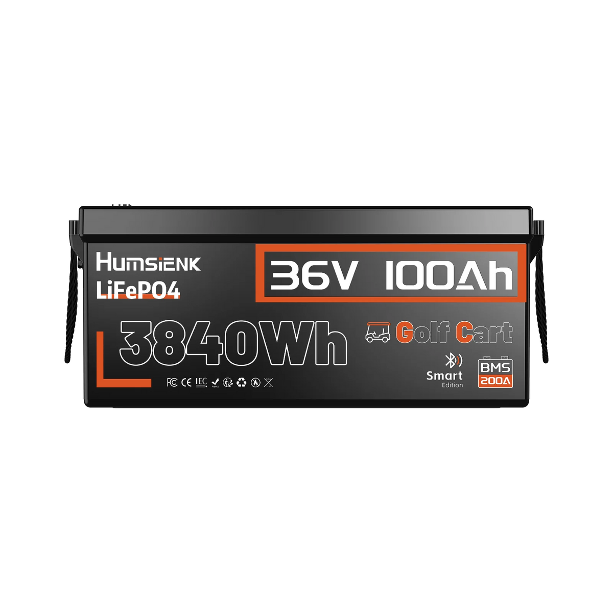 Humsienk 36V 100Ah Golf Cart LiFePO4 Battery with Bluetooth