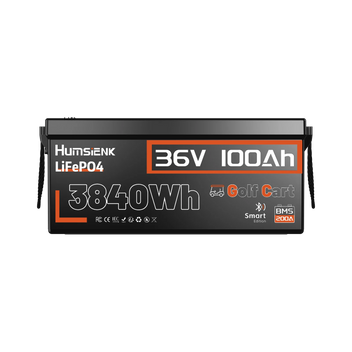 Humsienk 36V 100Ah Golf Cart LiFePO4 Battery with Bluetooth