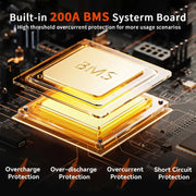 Humsienk 12V 200Ah 200A BMS LiFePO4 Battery