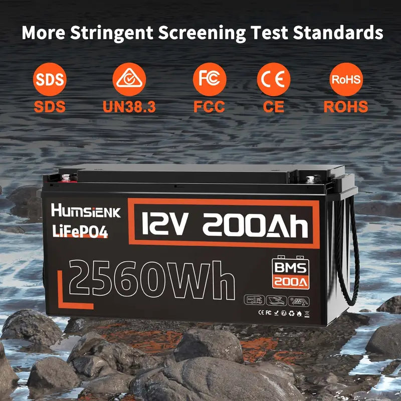 Humsienk 12V 200Ah 200A BMS LiFePO4 Battery