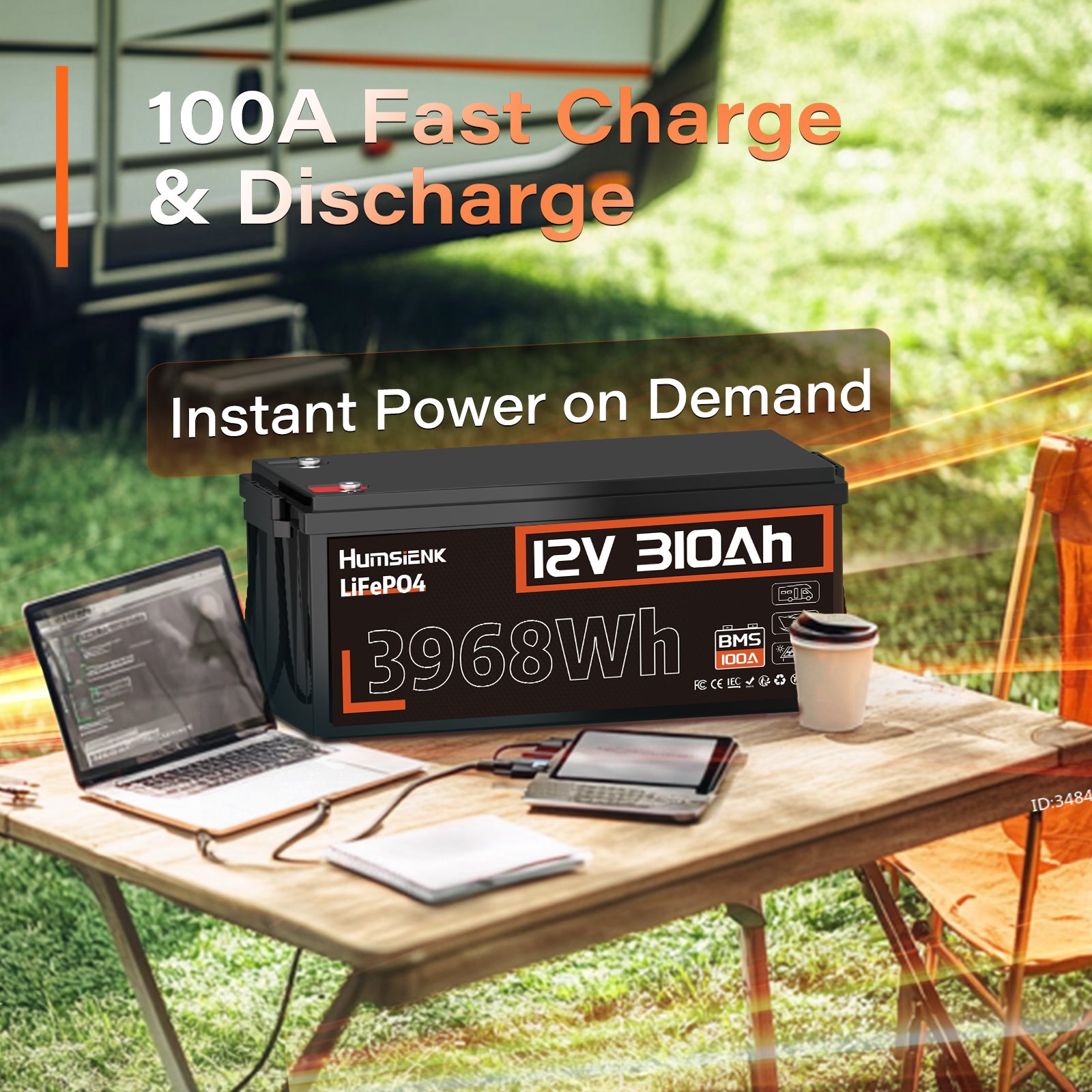 [⚡Black Friday Offer] 12V 310Ah LiFePO4 Battery with 100A BMS
