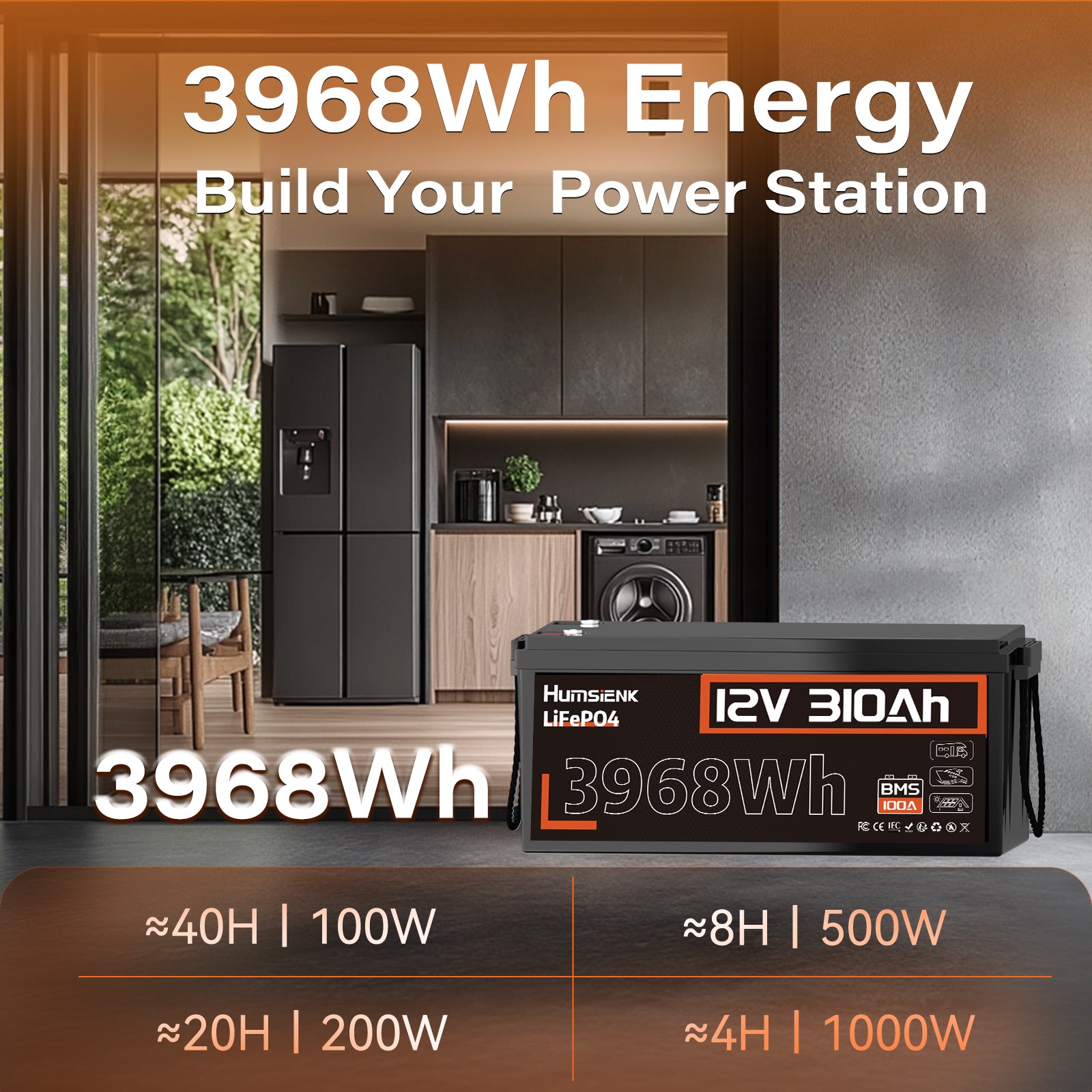 [⚡Black Friday Offer] 12V 310Ah LiFePO4 Battery with 100A BMS