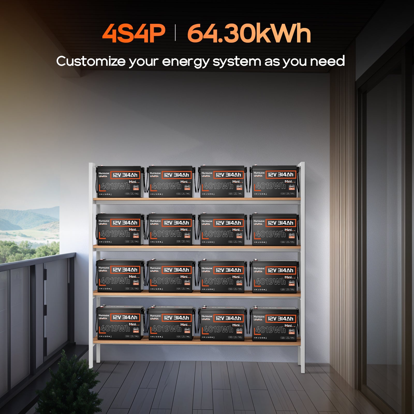 [⚡Black Friday Offer] 12V 314Ah Mini Bluetooth LiFePO4 Battery with 100A BMS