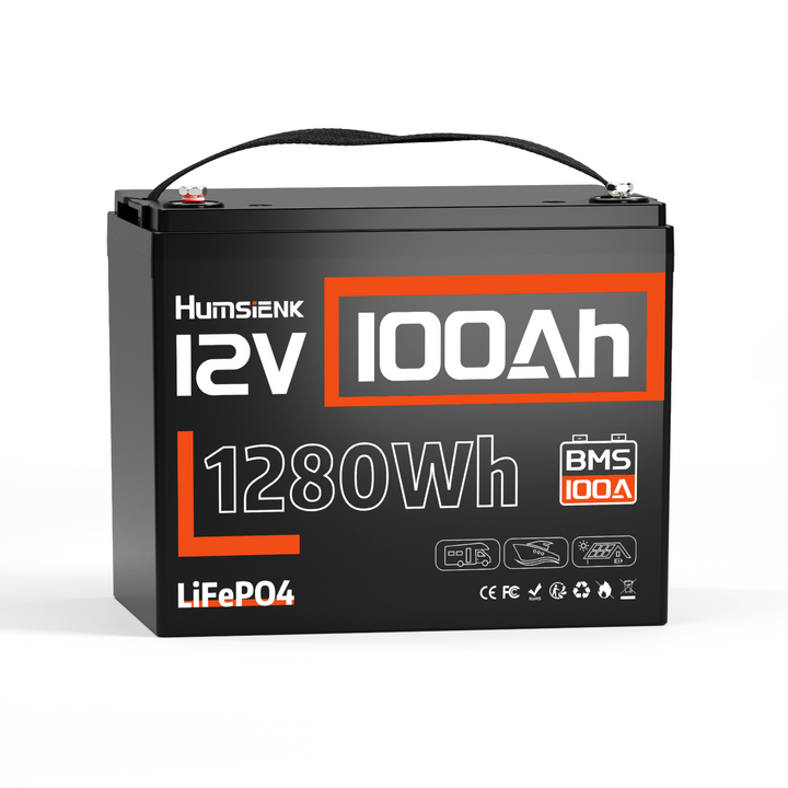 Humsienk 12V 100Ah Group 24 LiFePO4 Battery Drop-in Replacement for RV