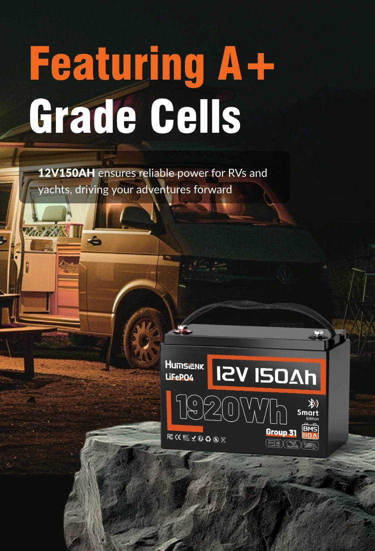 Humsienk_12V_150Ah_Group31_Bluetooth_LiFePO4_Battery_EV_Cells