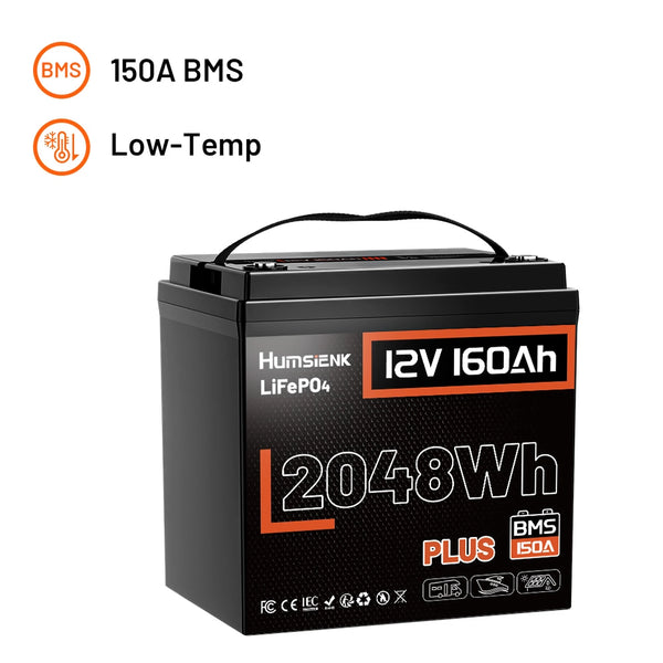 Humsienk 12V 100Ah Group 24 LiFePO4 Battery Drop-in Replacement for RV