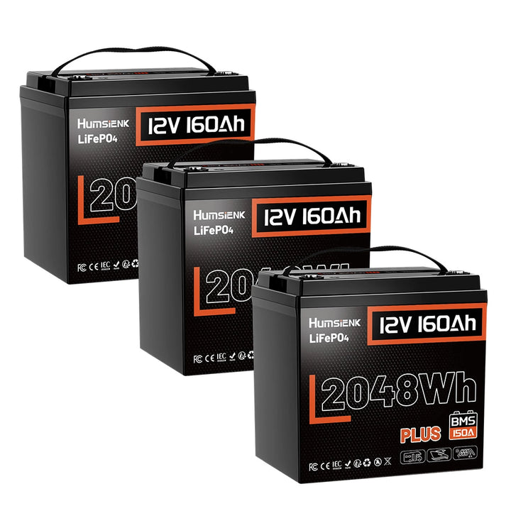 Humsienk 12V 160Ah LiFePO4 Battery | 150A BMS for RV & Marine