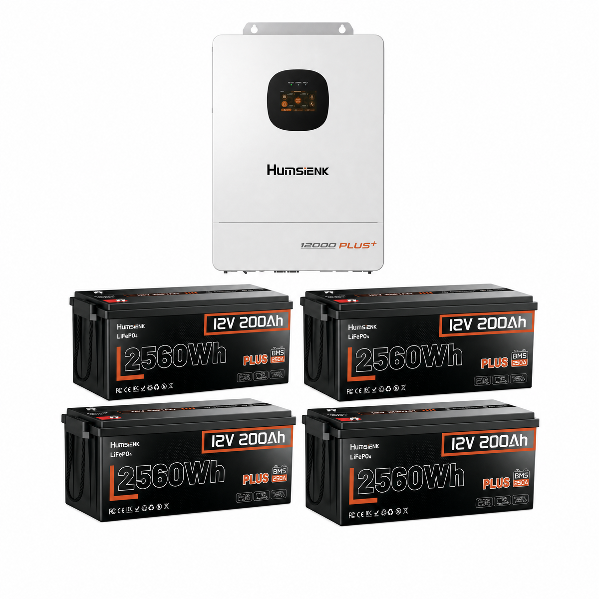 Humsienk 12V 200Ah Plus LiFePO4 Battery with 250A BMS