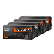 Humsienk 12V 240Ah Bluetooth LiFePO4 Batttery with 200A BMS