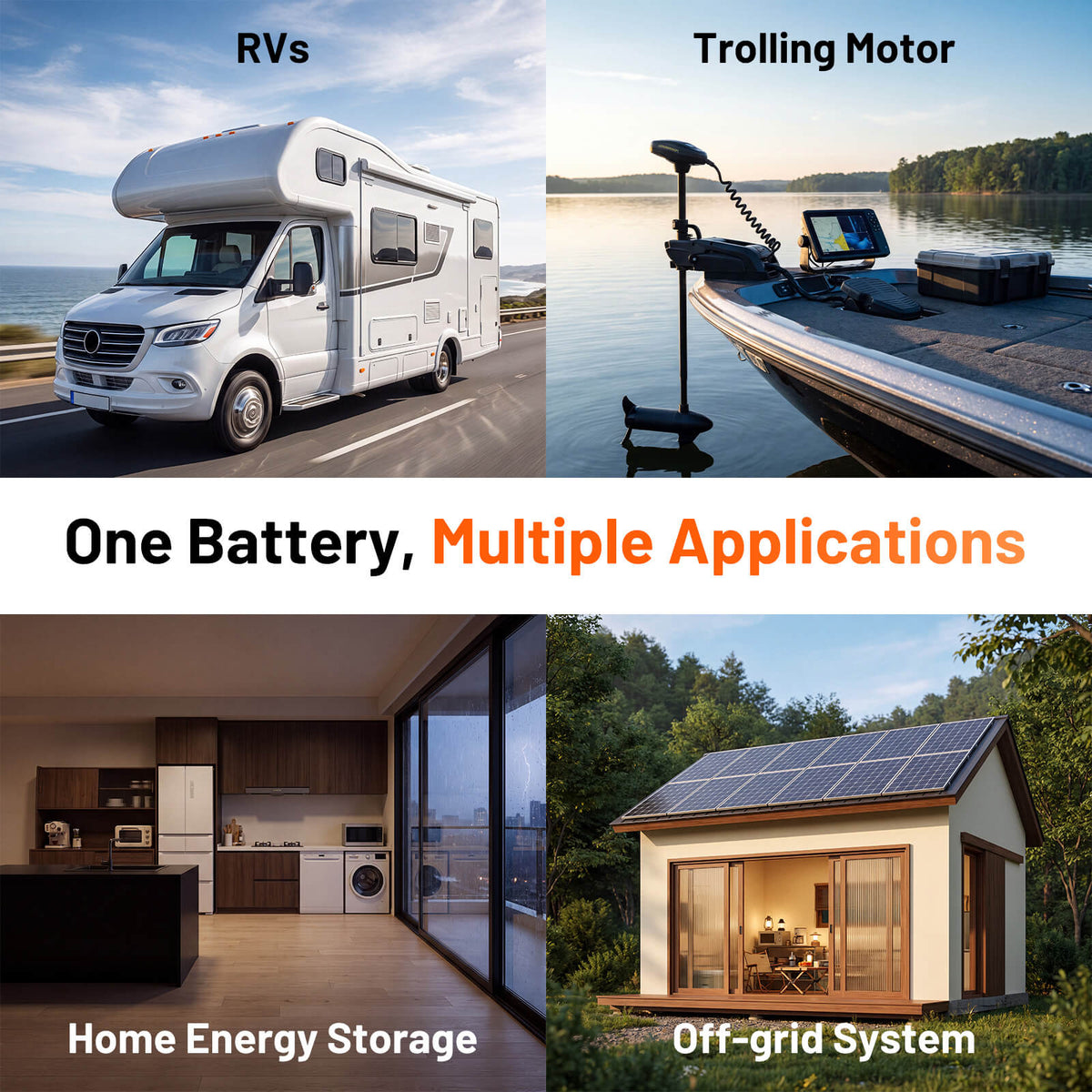 Humsienk 12V 240Ah Bluetooth LiFePO4 Batttery with 200A BMS