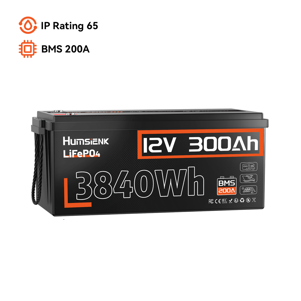 Humsienk 12V 300Ah LiFePO4 Battery