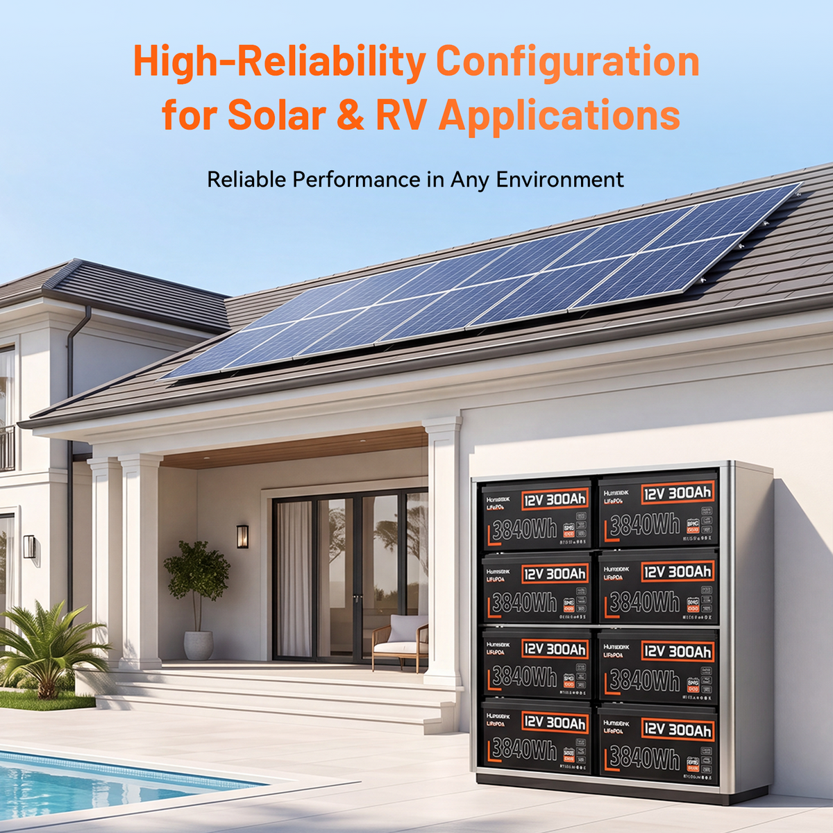 Humsienk 12V 300Ah LiFePO4 Battery