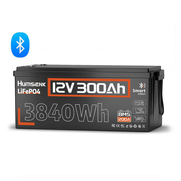 [⚡Black Friday Offer] 12V 300Ah Bluetooth LiFePO4 Battery with 200A BMS