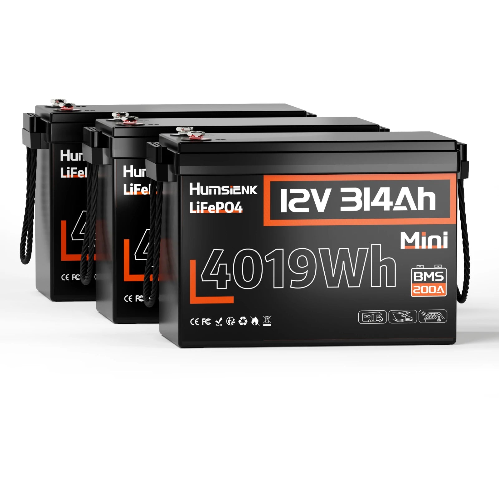 [🔥Weekly Sale] Humsienk 12V 314Ah LiFePO4 Battery Ultra Compact with 4.01kWh Energy