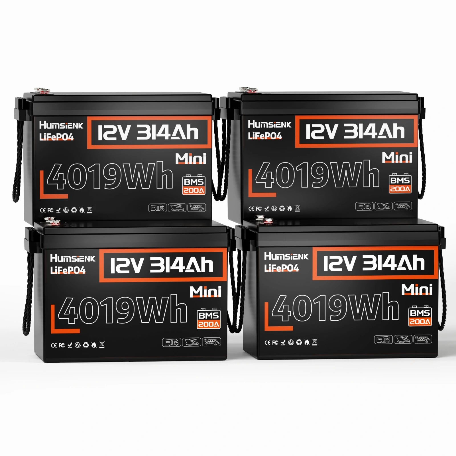 [🔥Weekly Sale] Humsienk 12V 314Ah LiFePO4 Battery Ultra Compact with 4.01kWh Energy