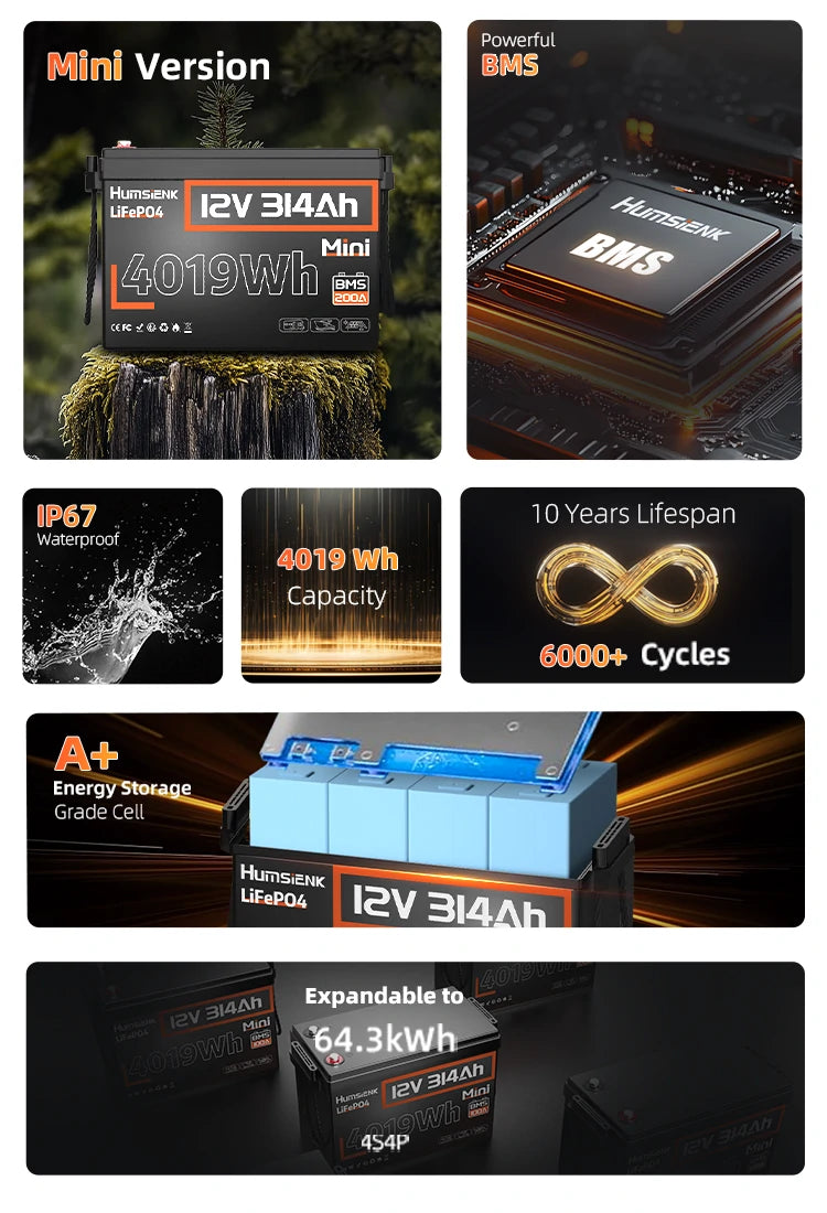 Humsienk_12V_314Ah_LifePO4_Battery_200A_BMS_Features_MB