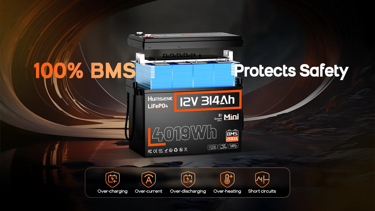 Humsienk 200A Smart BMS protection against over-charging over-current short-circuit for LiFePO4 battery.PC