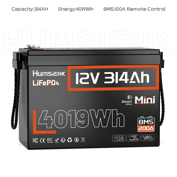 【🇺🇸/🇨🇦Black Friday Early Access】12V 314Ah Mini Bluetooth LiFePO4 Battery with 200A BMS