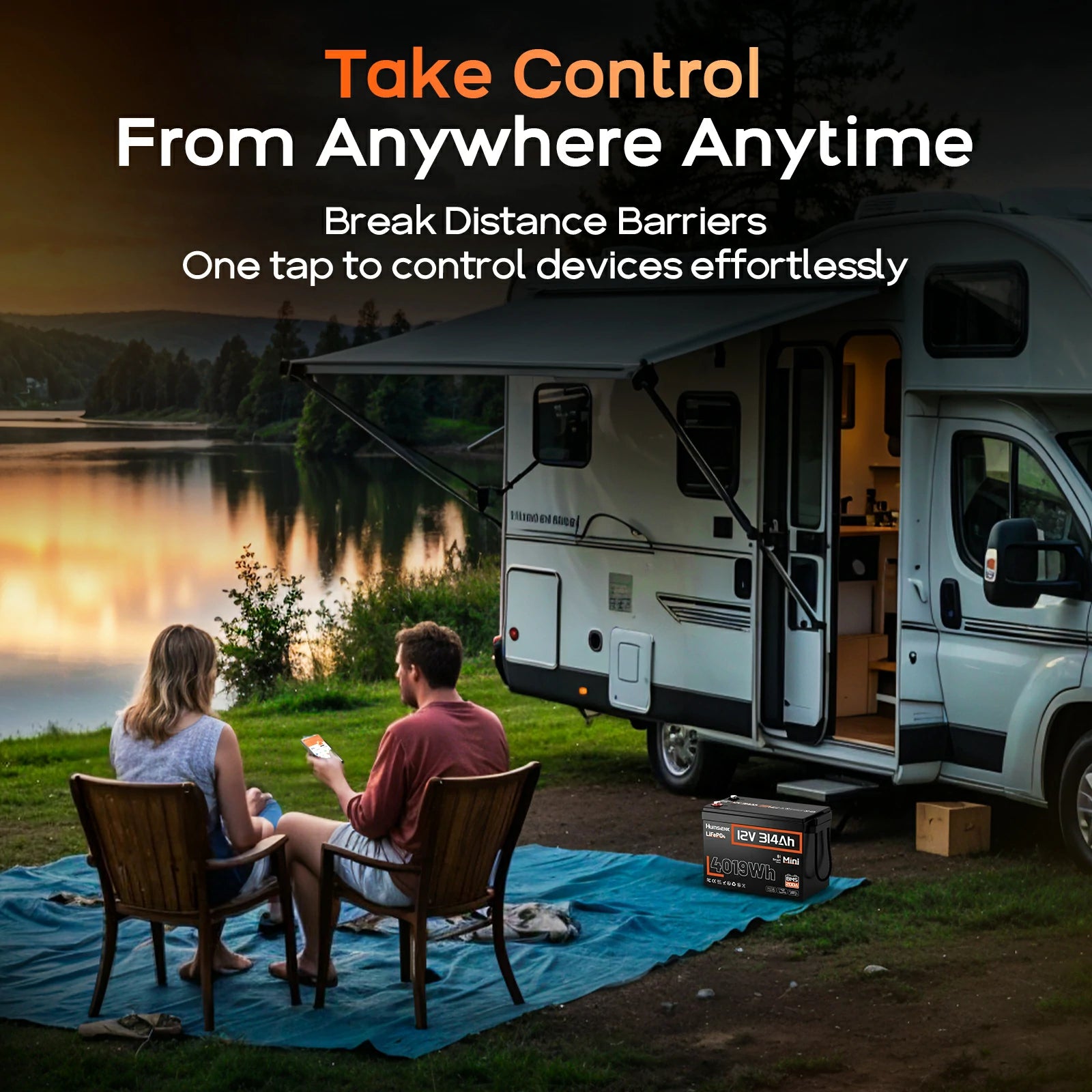 Humsienk_12V_314Ah_MINI_LiFePO4_Bluetooth_Battery_200A_BMS_Smart_Monitor