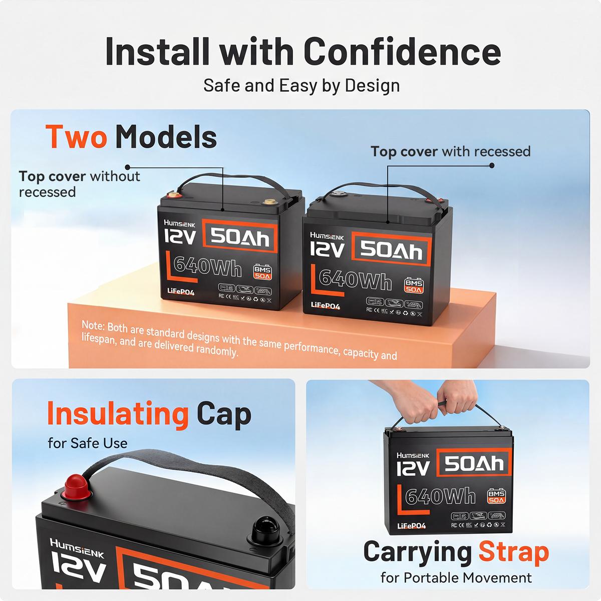 Humsienk 12V 50Ah LiFePO4 Battery