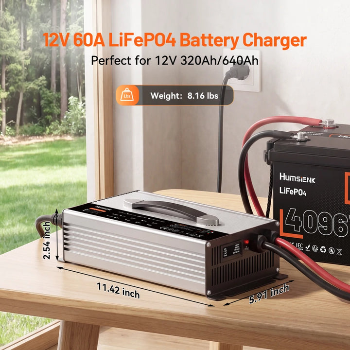 Humsienk 12V 60A LiFePO4 Battery Charger