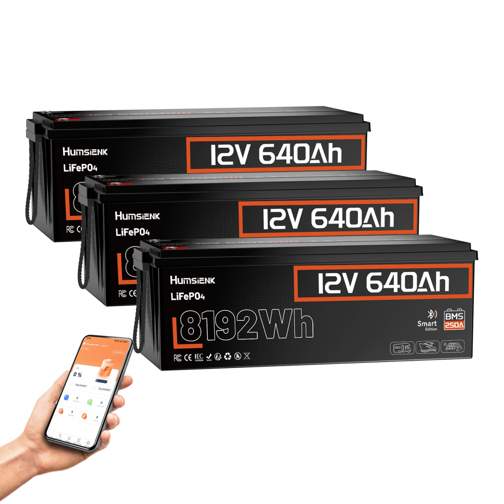 [⚡Automatic $50 OFF] 12V 640Ah Bluetooth LiFePO4 Battery with 250A BMS