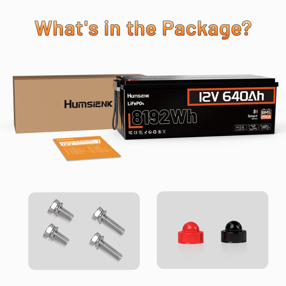 [⚡Automatic $50 OFF] 12V 640Ah Bluetooth LiFePO4 Battery with 250A BMS