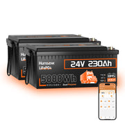 Humsienk 24V 230Ah 1800CCA Self‑Heating Bluetooth LiFePO4 Battery with 200A BMS