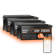 Humsienk 24V 230Ah 1800CCA Self‑Heating Bluetooth LiFePO4 Battery with 200A BMS