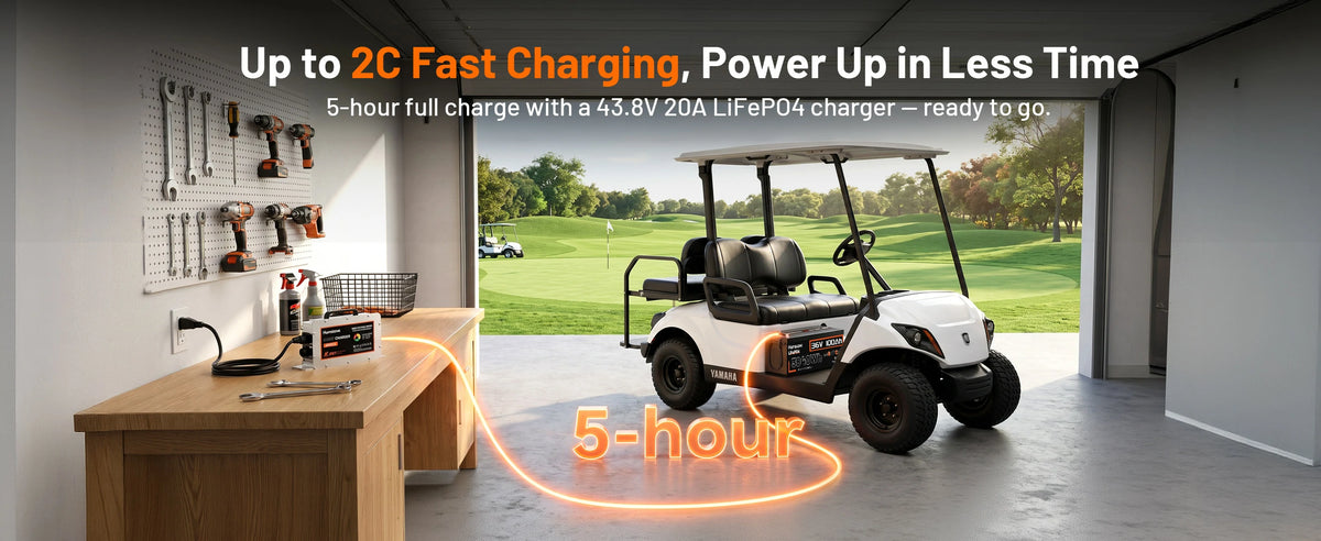 Humsienk fast charging LiFePO4 battery – 2C charging, 5-hour full charge with 43.8V 20A charger