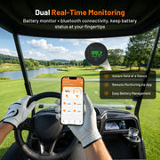 Humsienk 36V 100Ah golf cart battery with Bluetooth APP and built-in monitor for real-time voltage and SOC remote monitoring