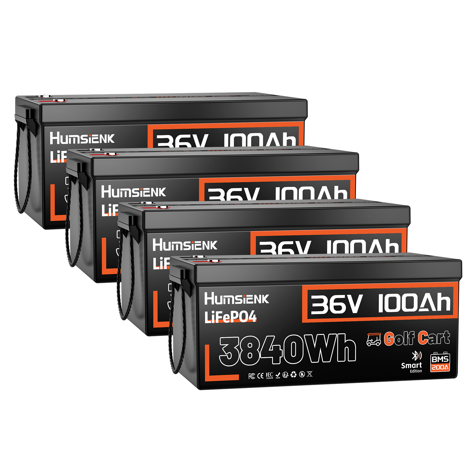 Humsienk 36V 100Ah golf cart battery  4 Units