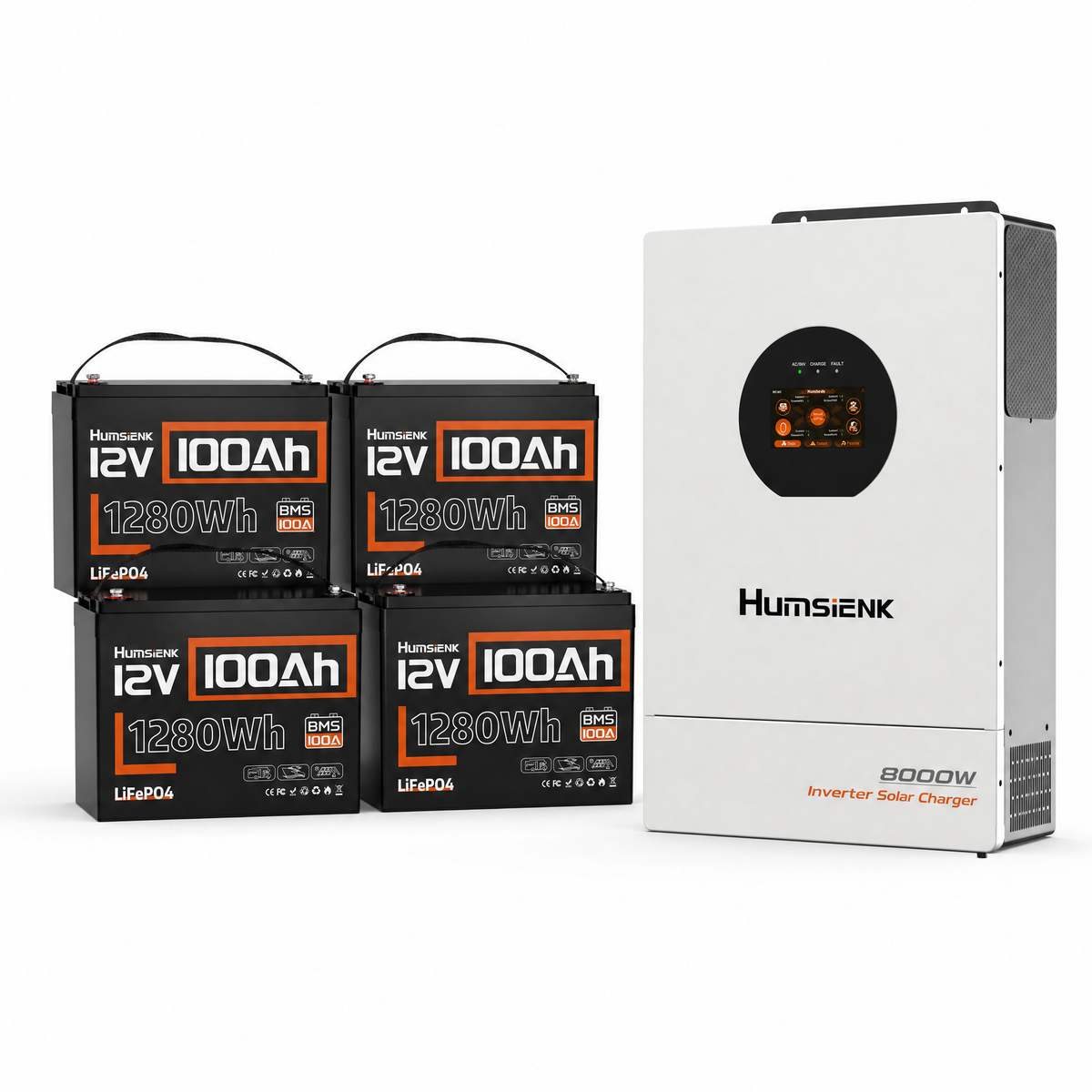 Humsienk 12V 100Ah Group 24 LiFePO4 Battery with Bluetooth