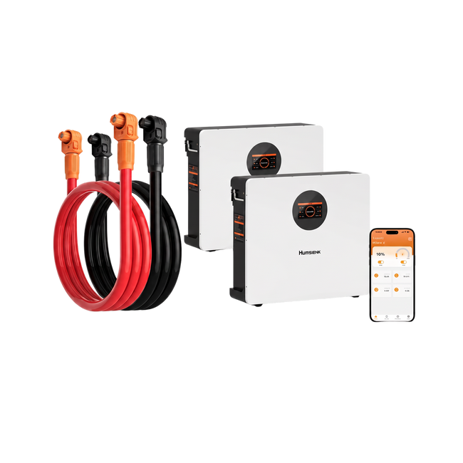 Humsienk 48V 200Ah 10.24kWh Wall-Mounted LiFePO4 Battery Bundle