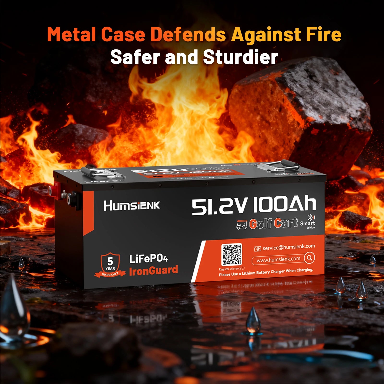 [⚡Automatic $50 OFF] 48V 100Ah Golf Cart Bluetooth LiFePO4 Battery with 200A BMS V2