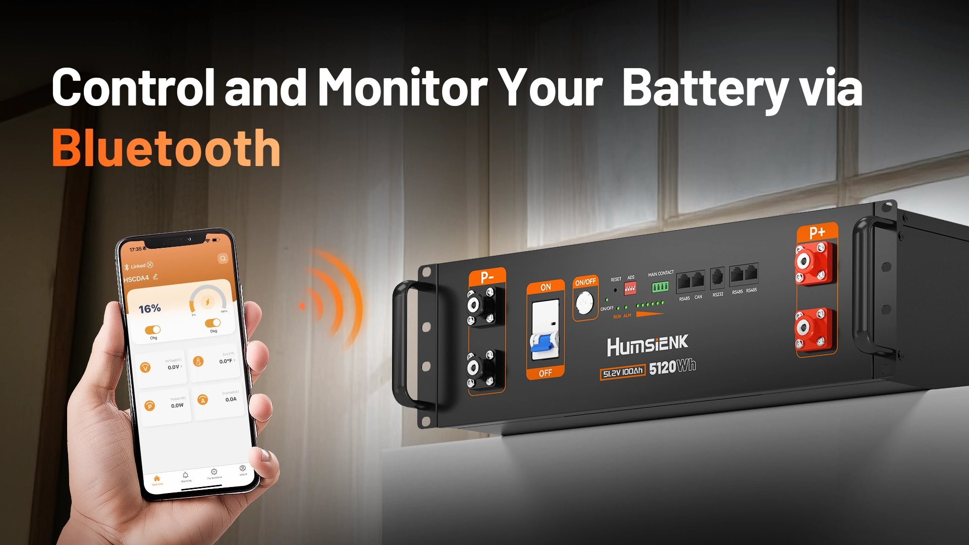 Humsienk_48V_100Ah_LiFePO4_Battery_3U_Server_Rack_LiFePO4_Battery_Bluetooth_Function_PC