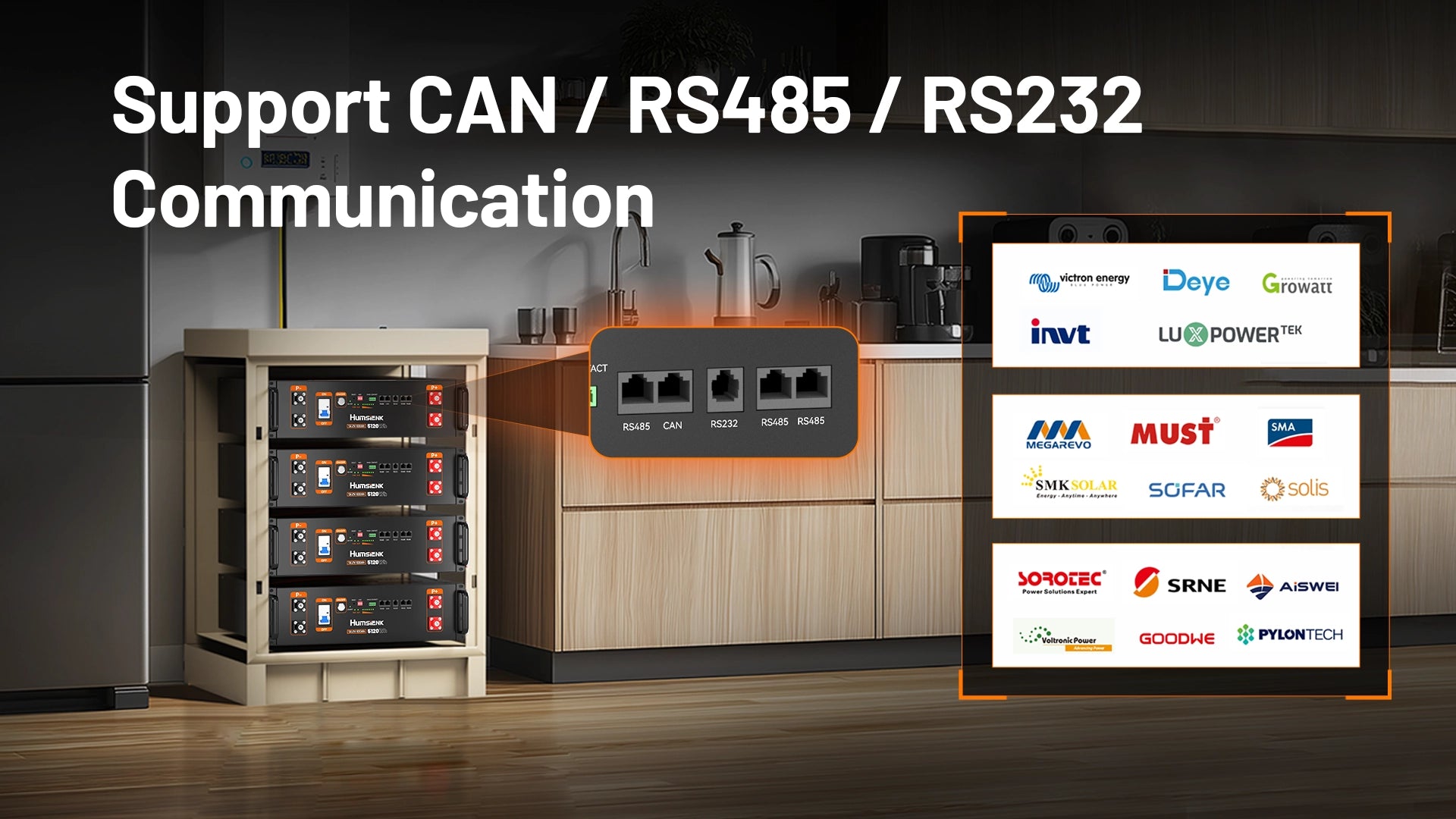 Humsienk_48V_100Ah_LiFePO4_Battery_3U_Server_Rack_LiFePO4_Battery_CAN_rs485_RS232_Communication_PC