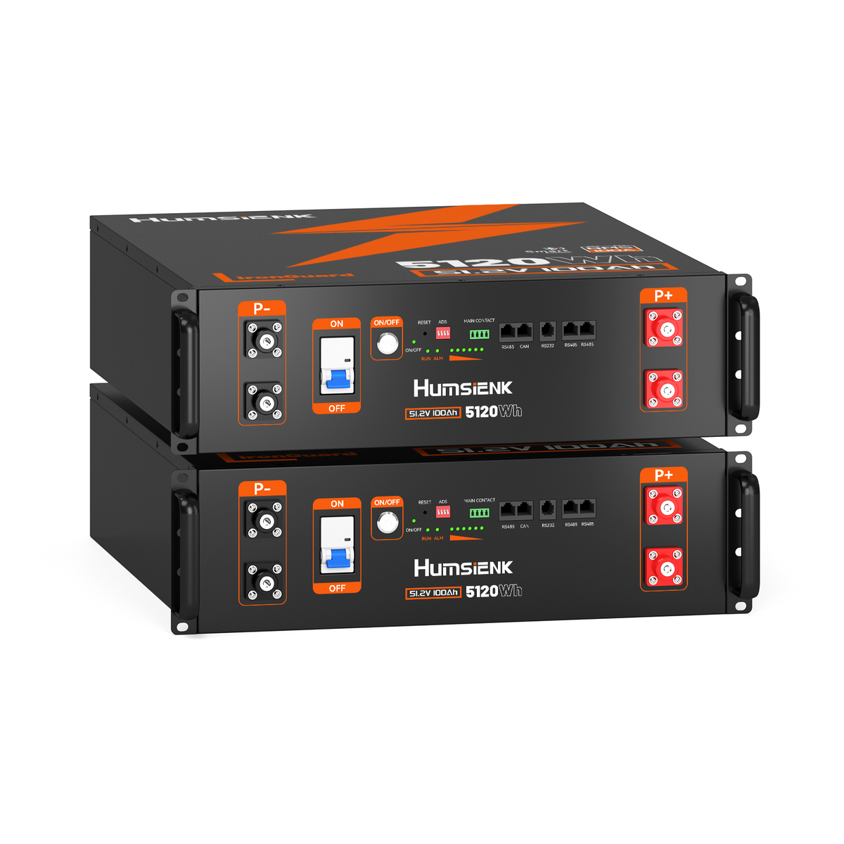 Humsienk_48V_100Ah_Server_Rack_3U_LiFePO4_Battery_2PACK