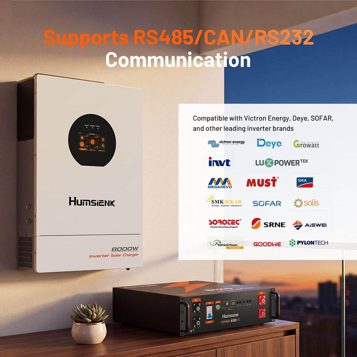 Humsienk 48V 100Ah 3U Server Rack LiFePO4 Battery | 3A Active Balancing & CAN/RS485/RS232 Protocols